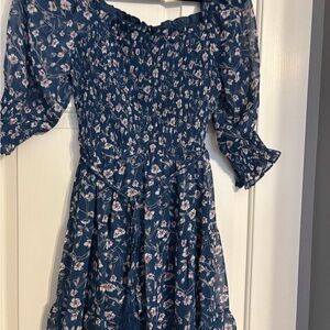 Baltic Born Blue Floral Mini Dress